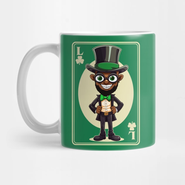 Black Leprechaun Shamrock Card St Paddys Day Festival by Apocatnipse Meow